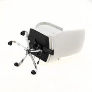 Sonora High-Back Leather Office Chair in Chrome Steel Base White Office Chair Leisuremod