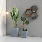 Tapered Square Plant Pot Fiberstone and Clay Manufacturer and Supplier USA - Elax Furniture