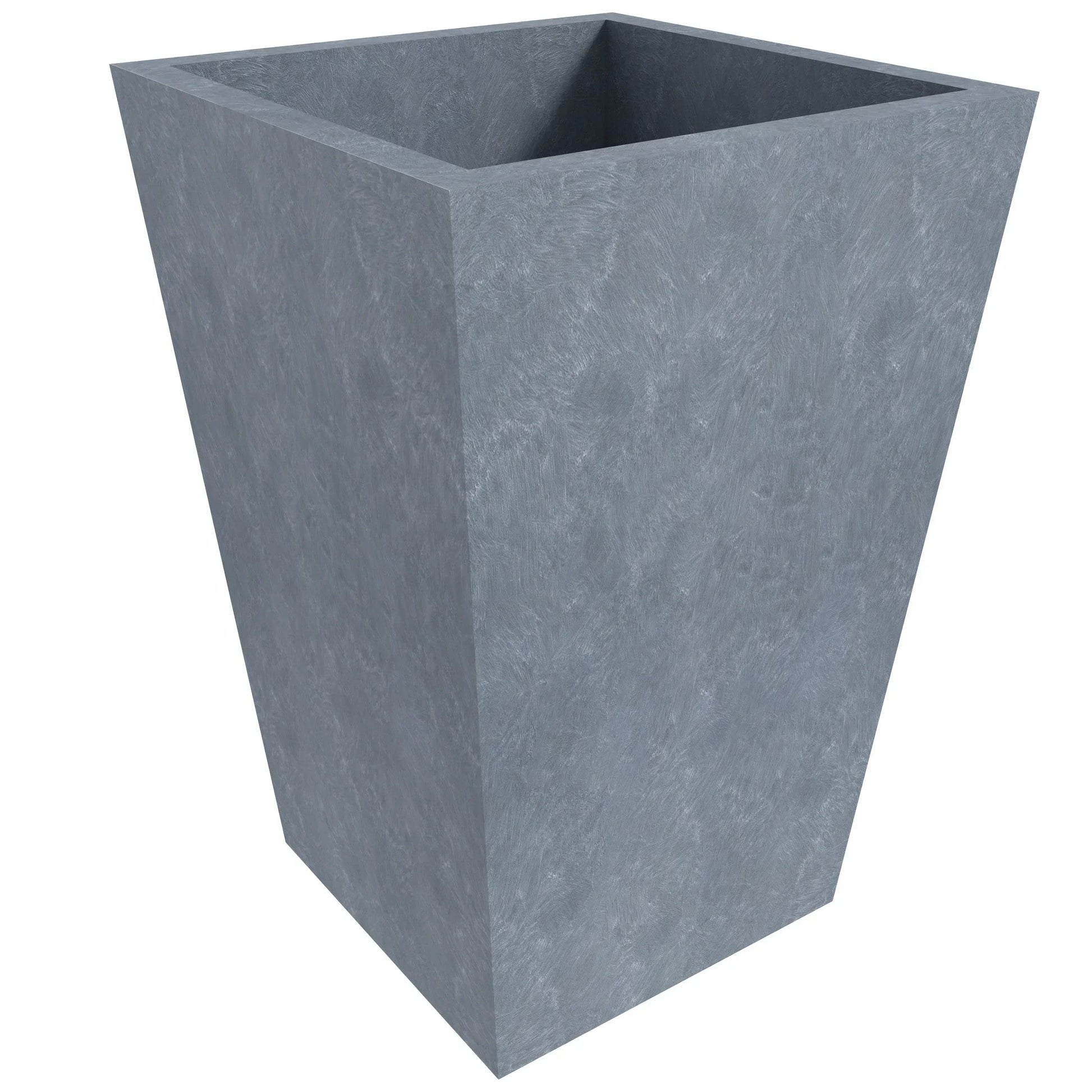 Serene Modern Fiberstone and Clay Tapered Square Planter Pot with Drainage Holes - Elax Furniture