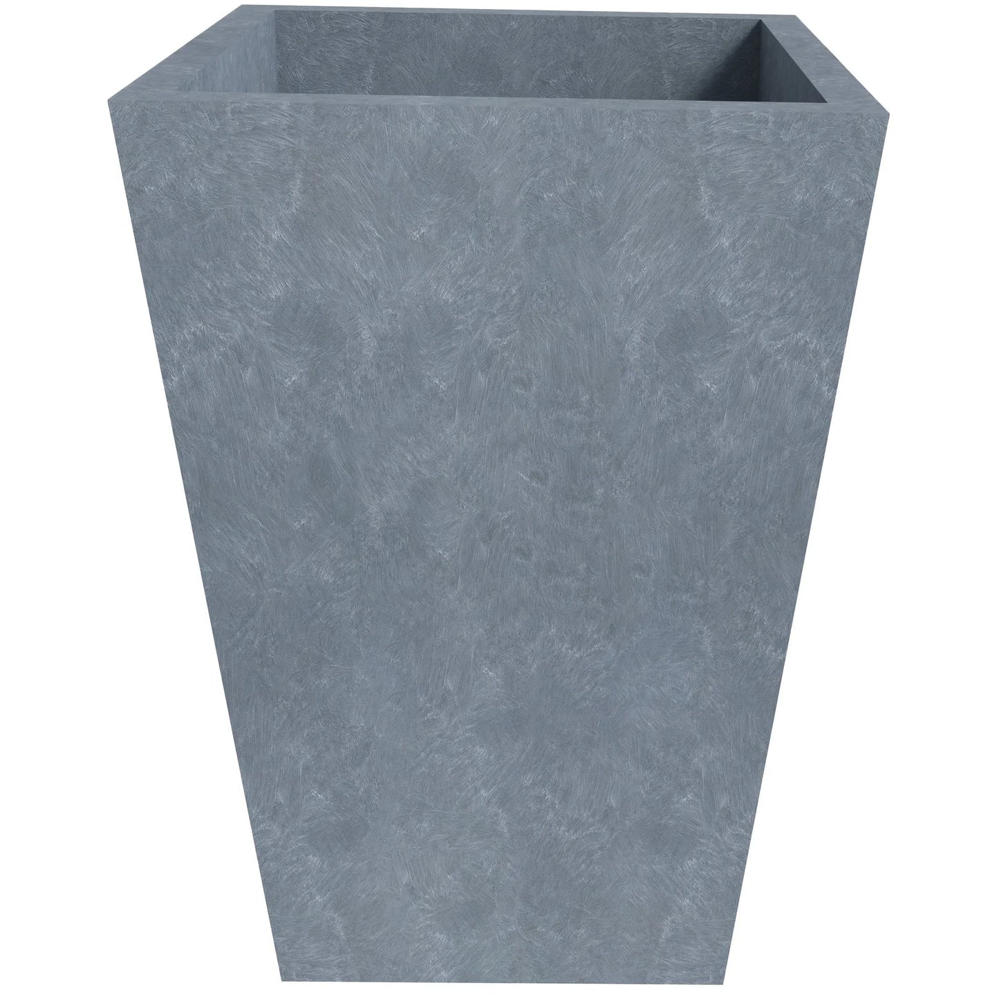 Serene Modern Fiberstone and Clay Tapered Square Planter Pot with Drainage Holes - Elax Furniture