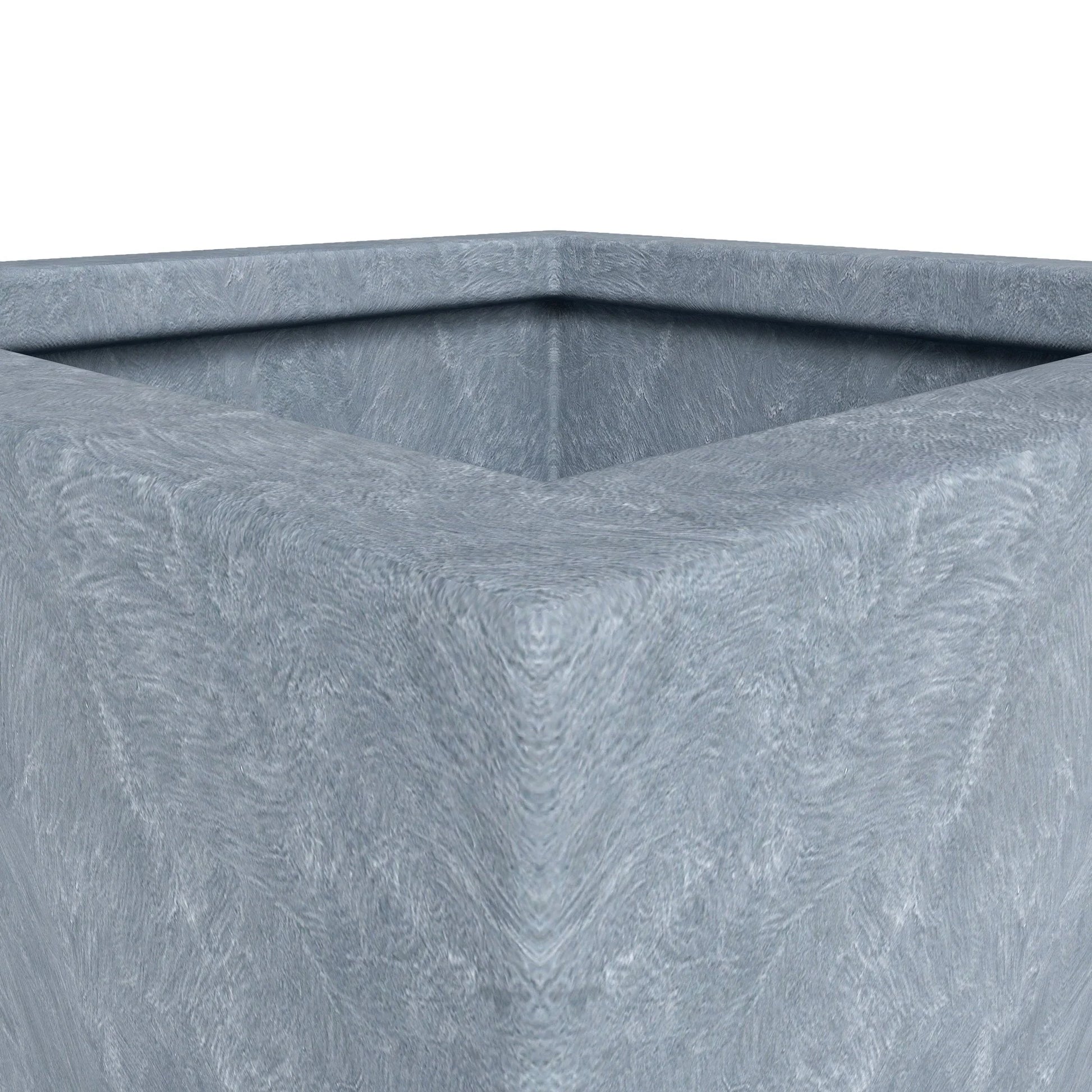 Serene Modern Fiberstone and Clay Tapered Square Planter Pot with Drainage Holes - Elax Furniture