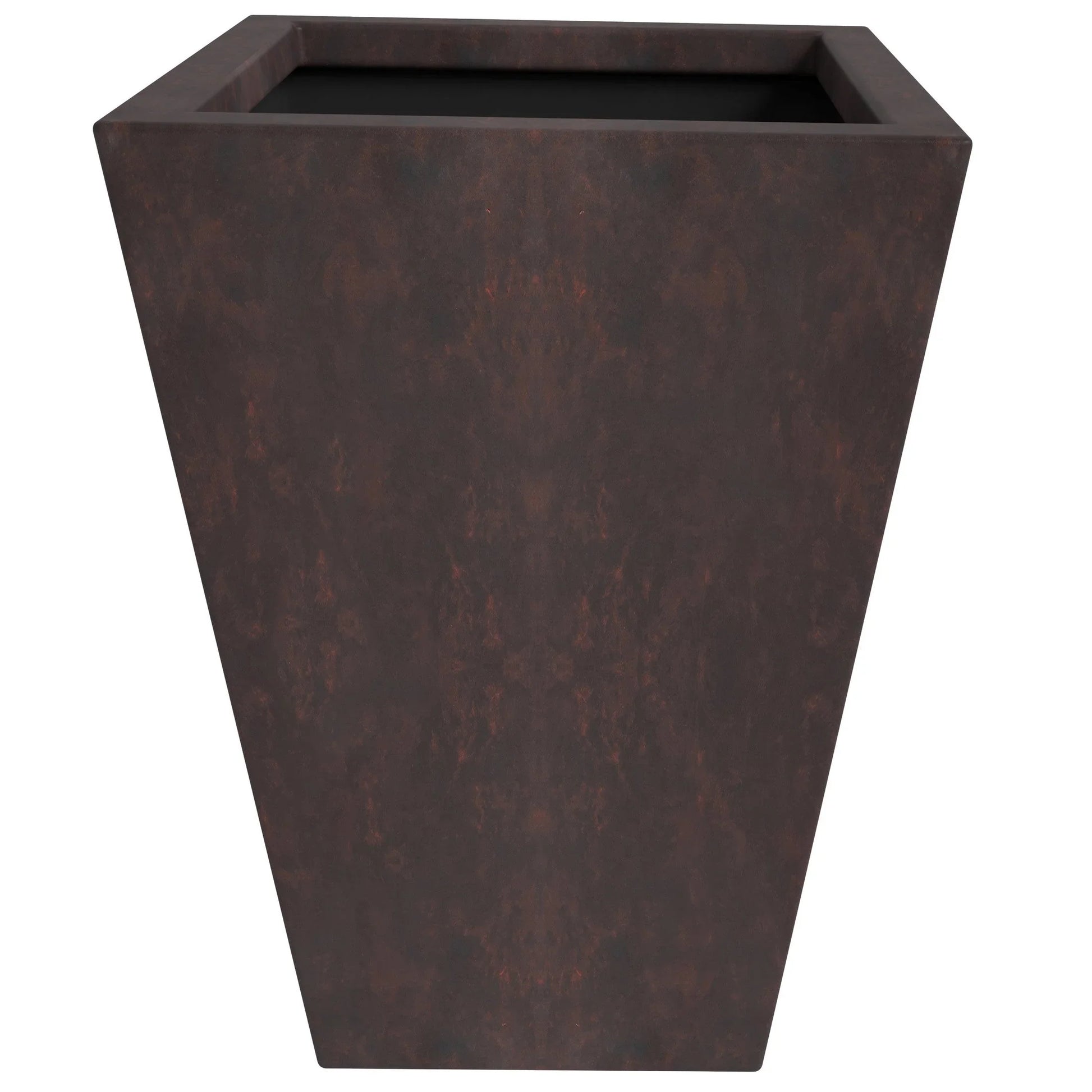Serene Modern Fiberstone and Clay Tapered Square Planter Pot with Drainage Holes - Elax Furniture