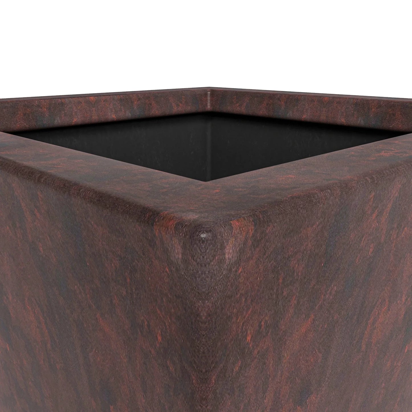 Serene Modern Fiberstone and Clay Tapered Square Planter Pot with Drainage Holes - Elax Furniture
