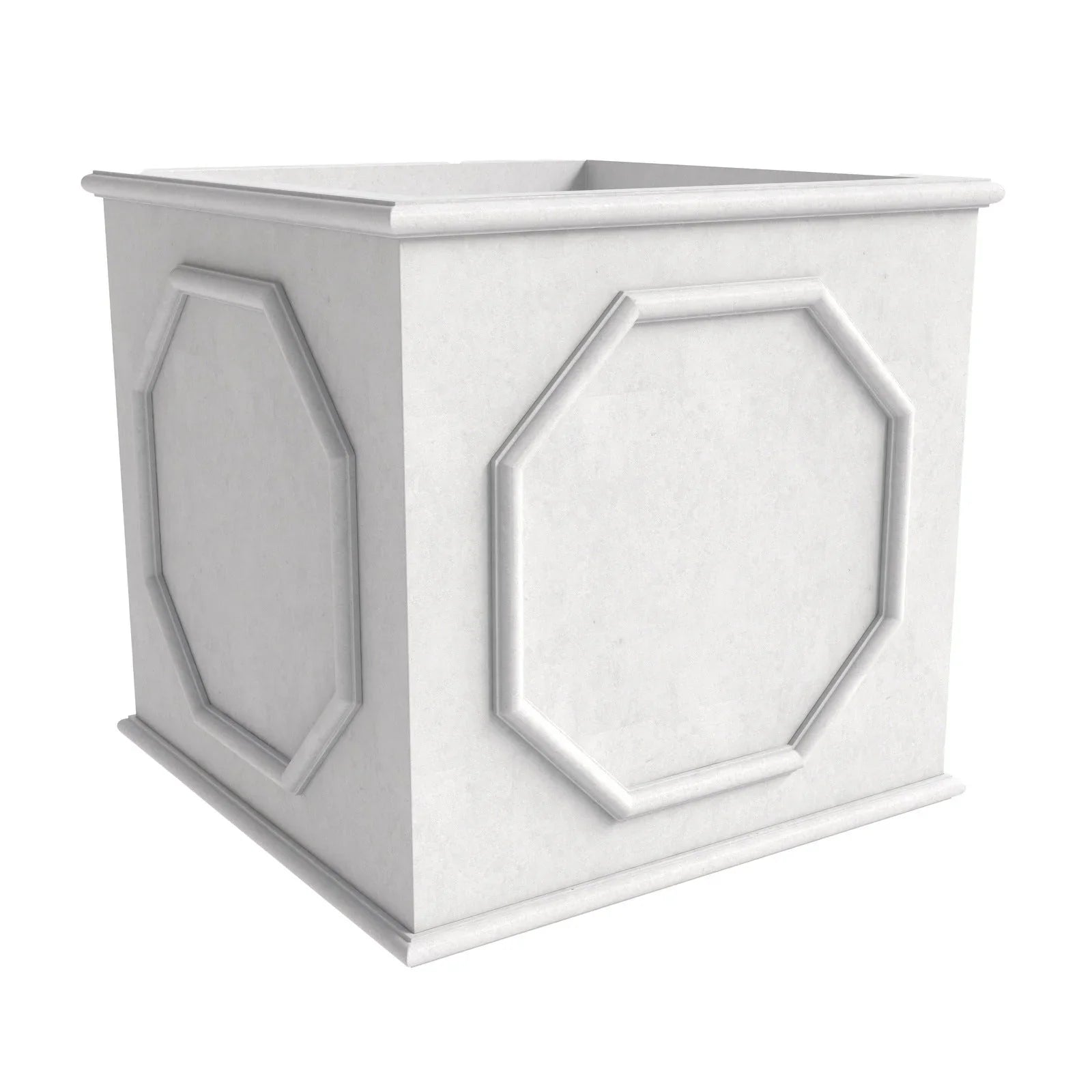white square box planters LeisureMod SP15W Sprout Planter White