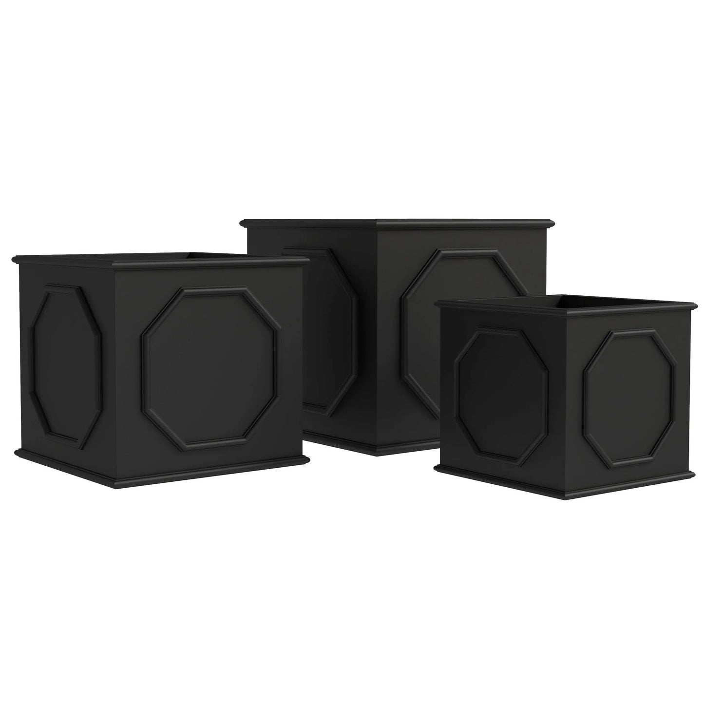 Sprout 7-Piece Fiberstone and MGO Clay Planter Set, Mid-Century Modern Square Planter Pot for Indoor and Outdoor - Elax Furniture