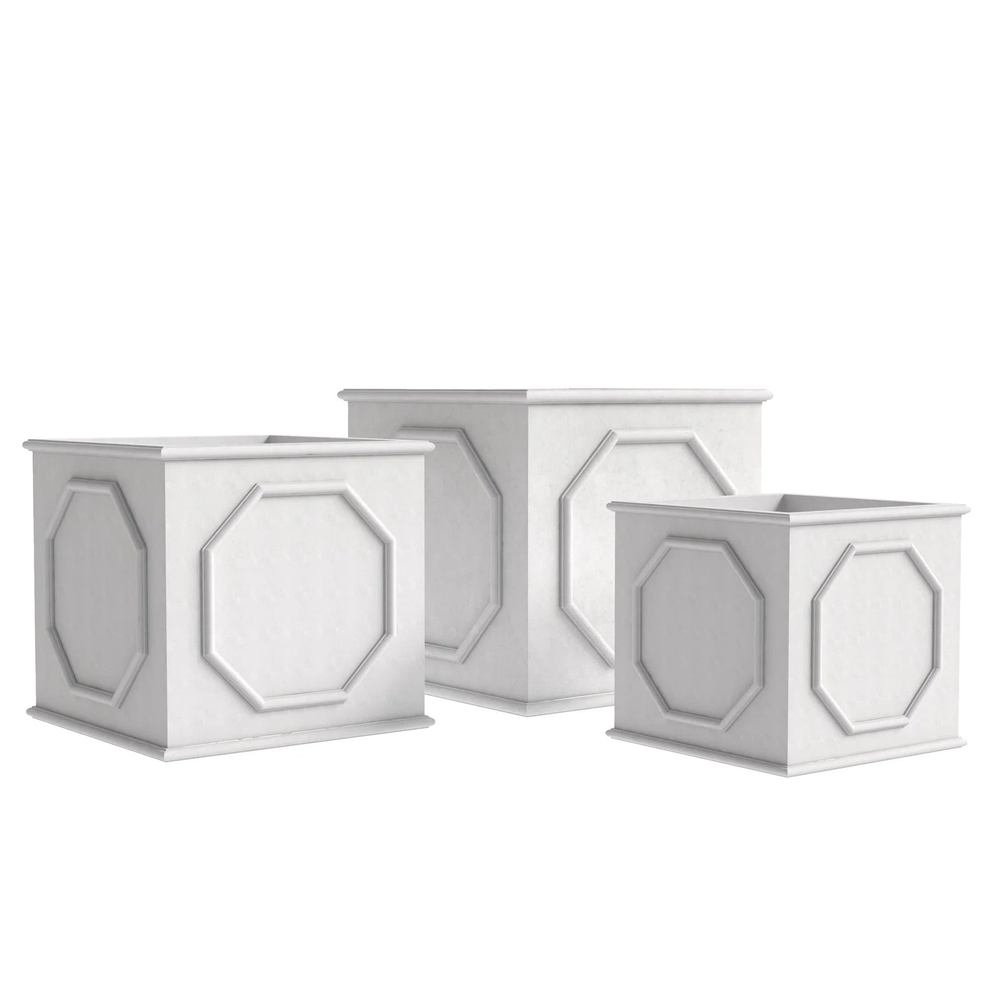 Sprout 7-Piece Fiberstone and MGO Clay Planter Set, Mid-Century Modern Square Planter Pot for Indoor and Outdoor - Elax Furniture