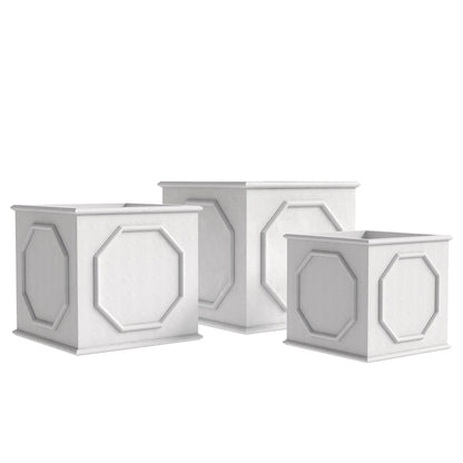 Sprout 7-Piece Fiberstone and MGO Clay Planter Set, Mid-Century Modern Square Planter Pot for Indoor and Outdoor - Elax Furniture