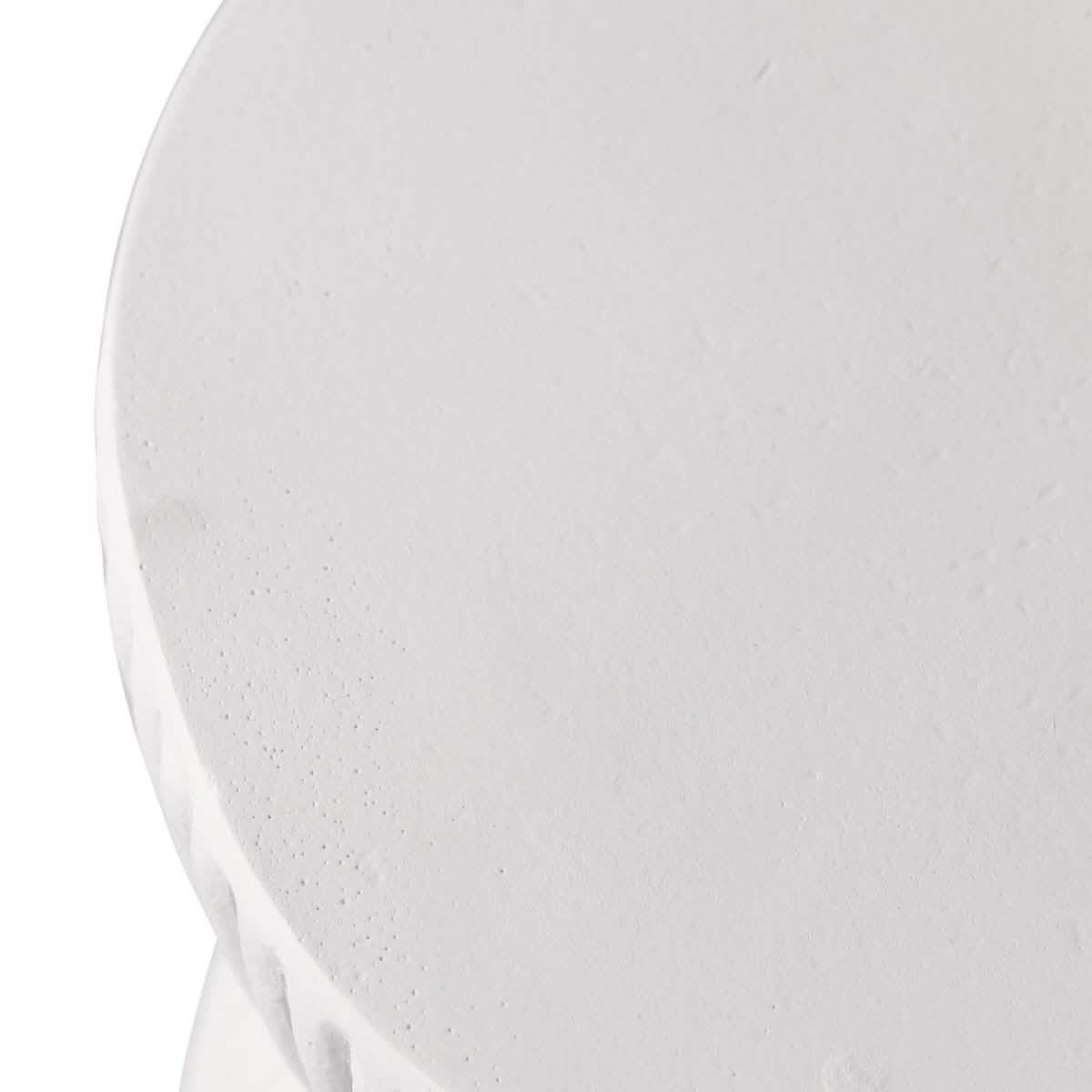 Spire 15" Wide Round Side Fiberstone Table With Hourglass Design White Side Table Leisuremod