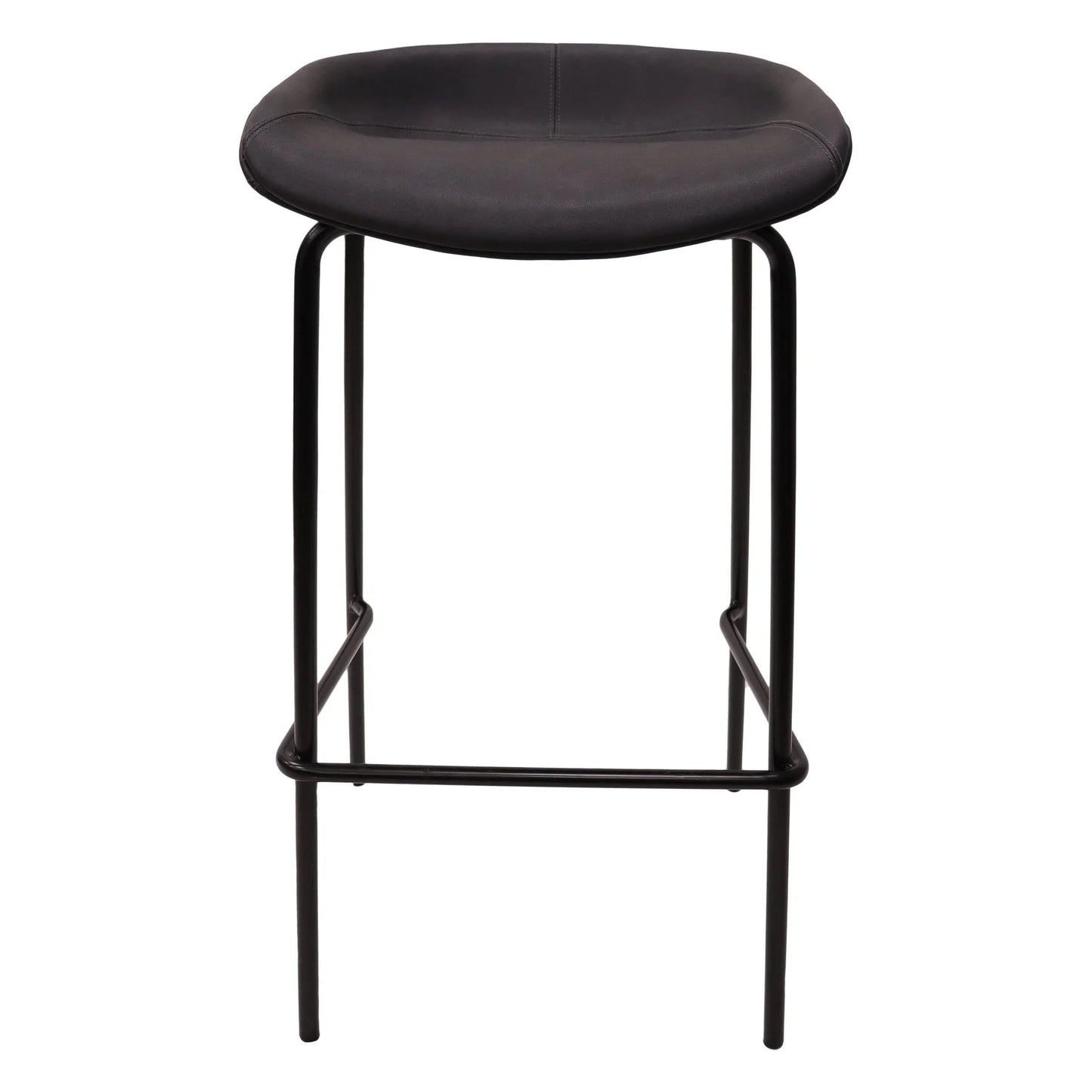 Servos Modern Barstool with Upholstered Leather Seat and Powder Coated Iron Frame Set of 2 - Elax Furniture