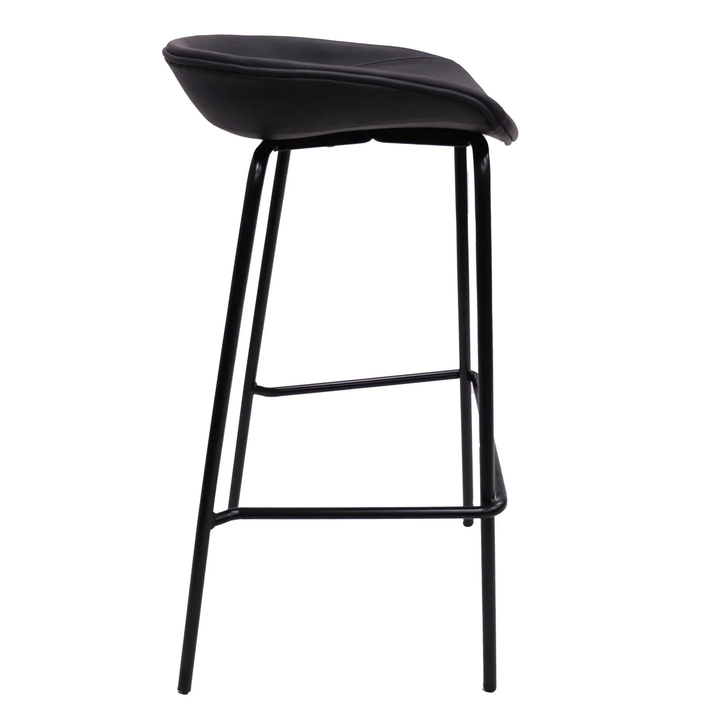 Servos Modern Barstool with Upholstered Leather Seat and Powder Coated Iron Frame Set of 2 - Elax Furniture