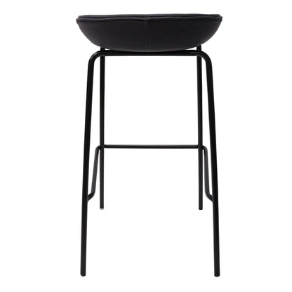 Servos Modern Barstool with Upholstered Leather Seat and Powder Coated Iron Frame Set of 2 - Elax Furniture