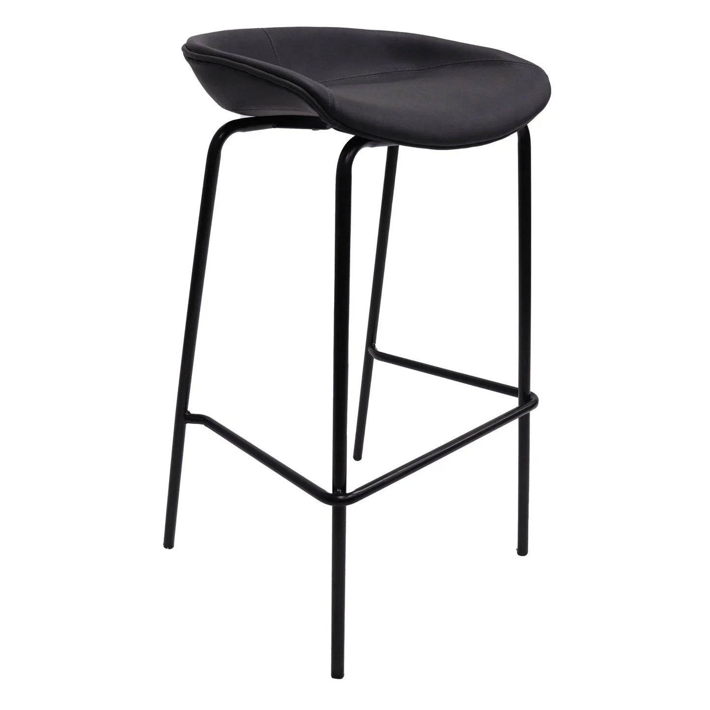 Servos Modern Barstool with Upholstered Faux Leather Seat and Powder Coated Iron Frame - Elax Furniture