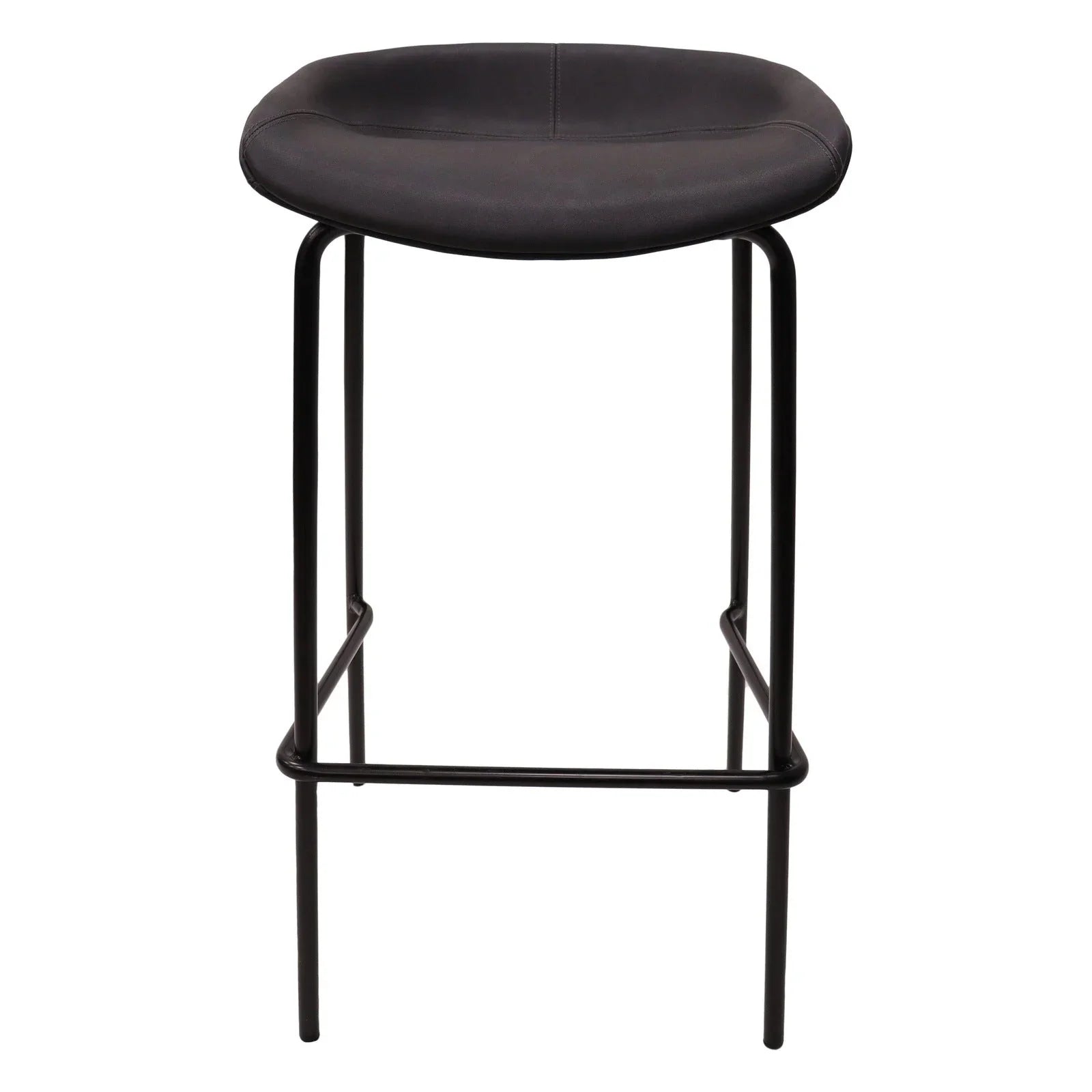 Servos Modern Barstool with Upholstered Faux Leather Seat and Powder Coated Iron Frame - Elax Furniture