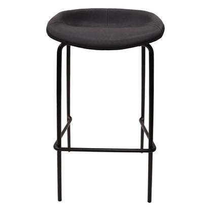 Servos Modern Barstool with Upholstered Faux Leather Seat and Powder Coated Iron Frame - Elax Furniture