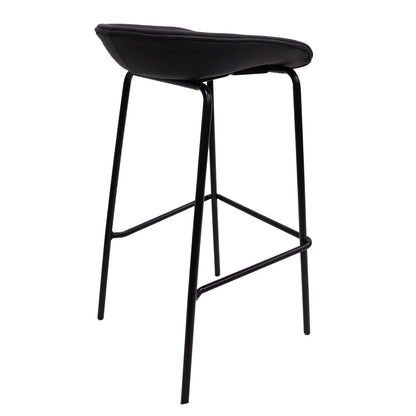 Servos Modern Barstool with Upholstered Faux Leather Seat and Powder Coated Iron Frame - Elax Furniture