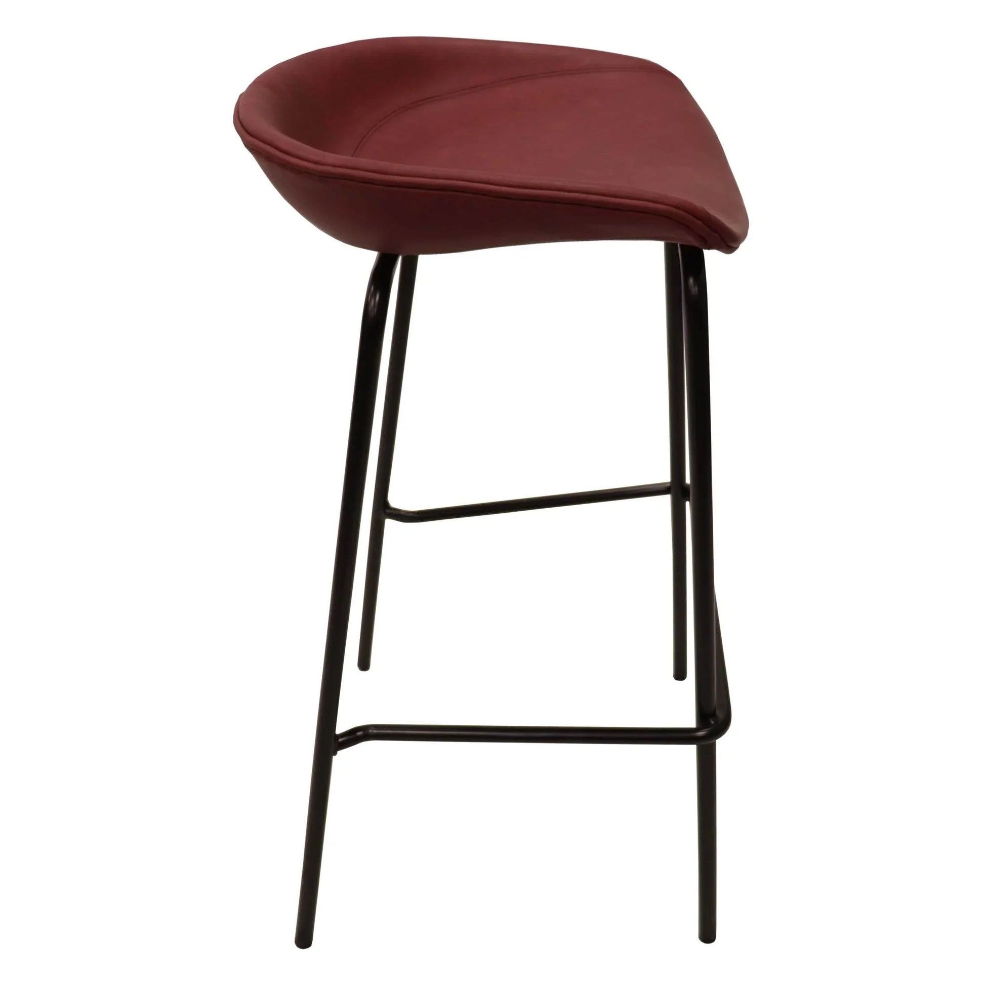 Servos Modern Barstool with Upholstered Leather Seat and Powder Coated Iron Frame Set of 2 - Elax Furniture