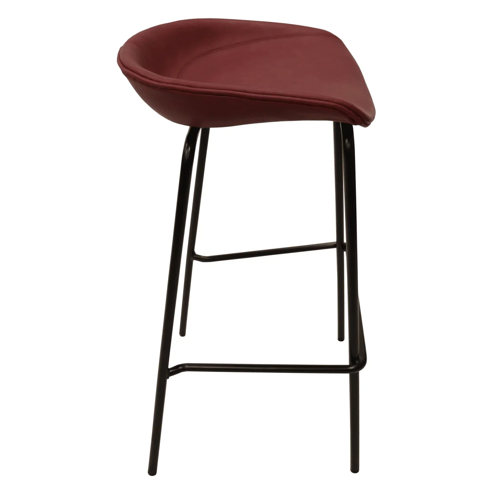 Servos Modern Barstool with Upholstered Faux Leather Seat and Powder Coated Iron Frame - Elax Furniture