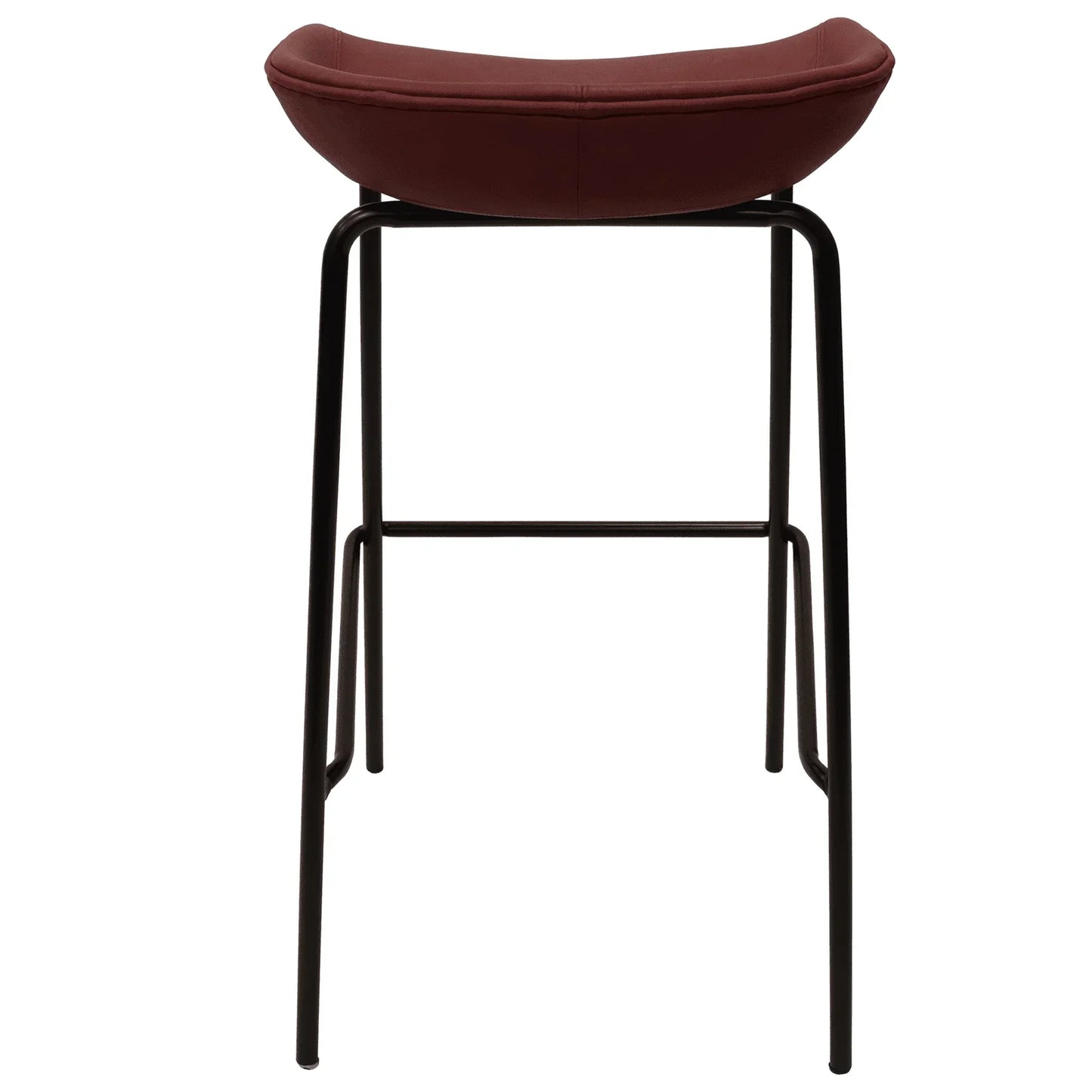 Servos Modern Barstool with Upholstered Faux Leather Seat and Powder Coated Iron Frame - Elax Furniture