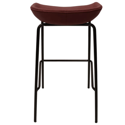 Servos Modern Barstool with Upholstered Faux Leather Seat and Powder Coated Iron Frame - Elax Furniture