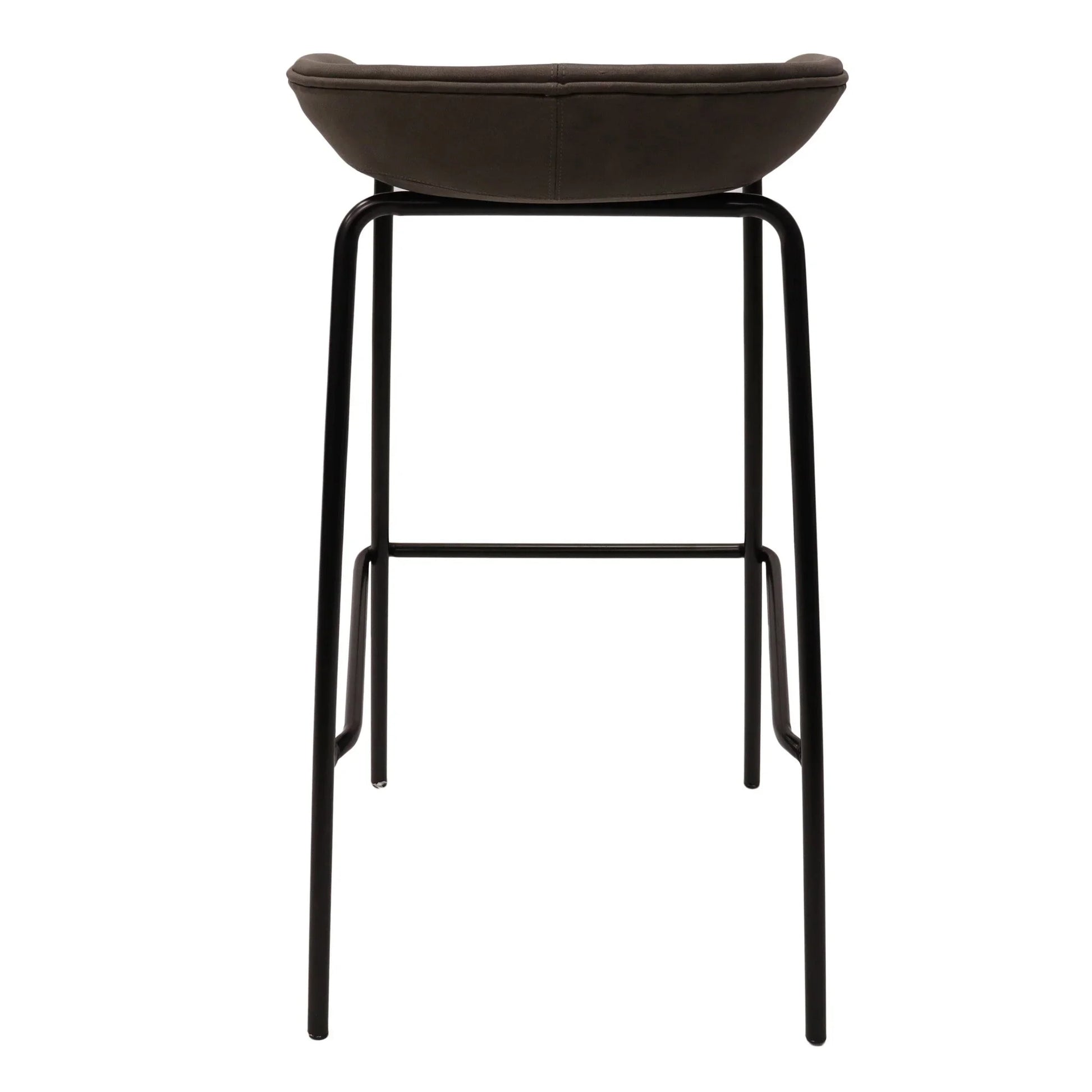 Servos Modern Barstool with Upholstered Leather Seat and Powder Coated Iron Frame Set of 2 - Elax Furniture