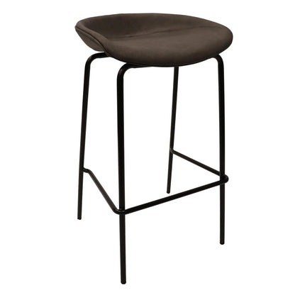 Servos Modern Barstool with Upholstered Faux Leather Seat and Powder Coated Iron Frame - Elax Furniture