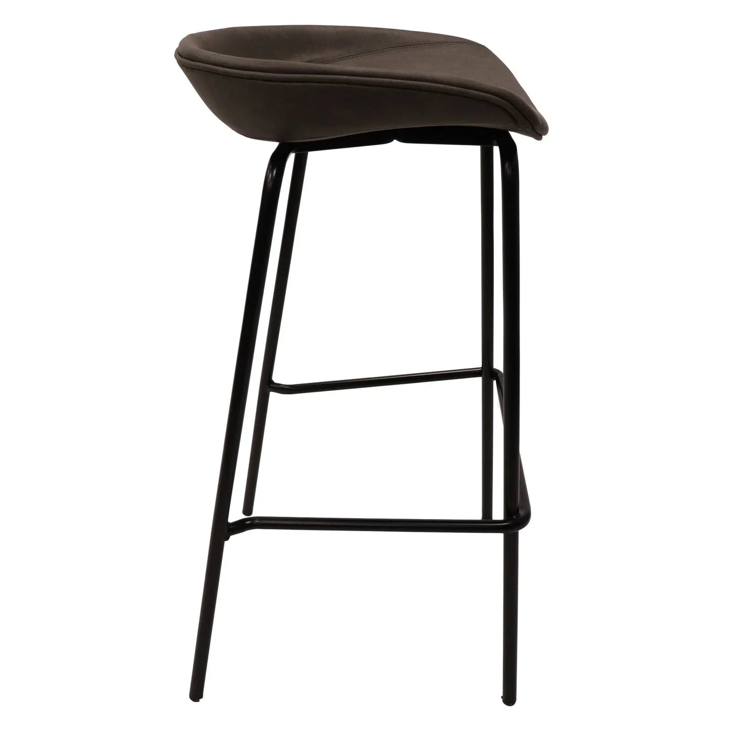 Servos Modern Barstool with Upholstered Faux Leather Seat and Powder Coated Iron Frame - Elax Furniture