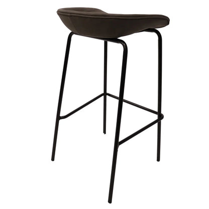 Servos Modern Barstool with Upholstered Faux Leather Seat and Powder Coated Iron Frame - Elax Furniture