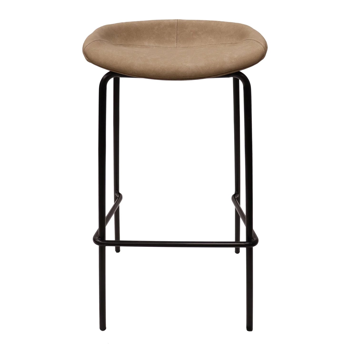 Servos Modern Barstool with Upholstered Leather Seat and Powder Coated Iron Frame Set of 2 - Elax Furniture