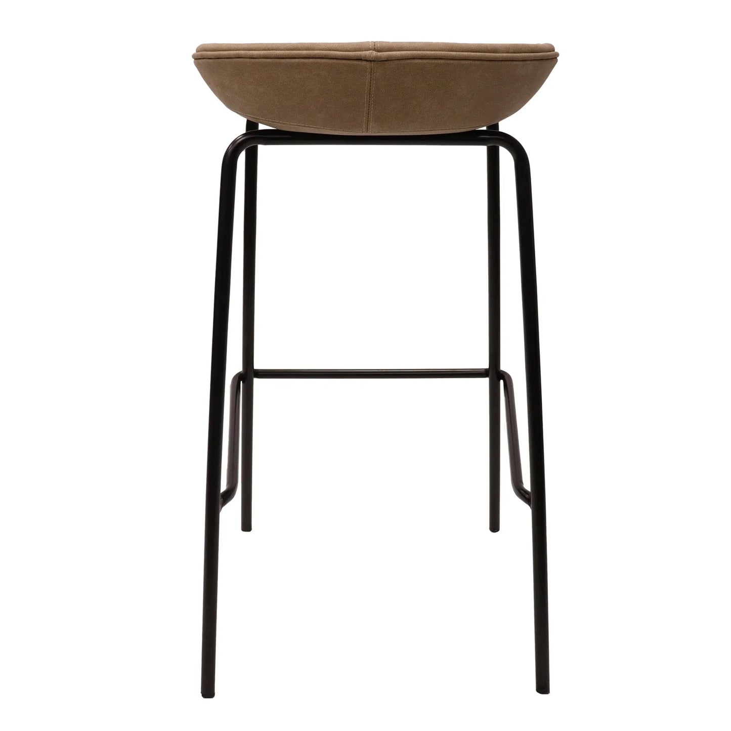 Servos Modern Barstool with Upholstered Leather Seat and Powder Coated Iron Frame Set of 2 - Elax Furniture