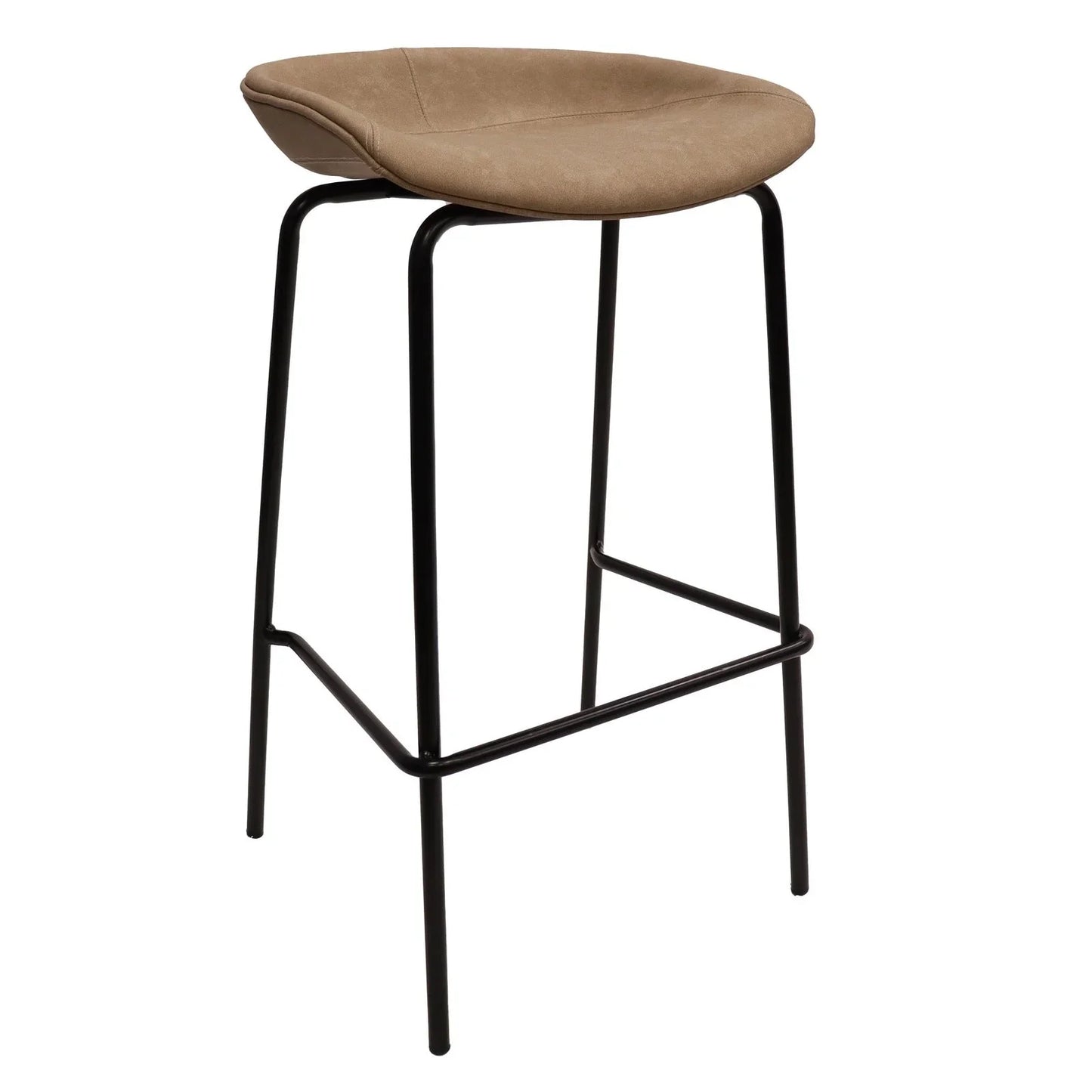 Servos Modern Barstool with Upholstered Faux Leather Seat and Powder Coated Iron Frame - Elax Furniture