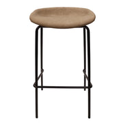 Servos Modern Barstool with Upholstered Faux Leather Seat and Powder Coated Iron Frame - Elax Furniture