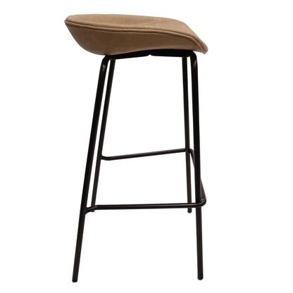 Servos Modern Barstool with Upholstered Faux Leather Seat and Powder Coated Iron Frame - Elax Furniture