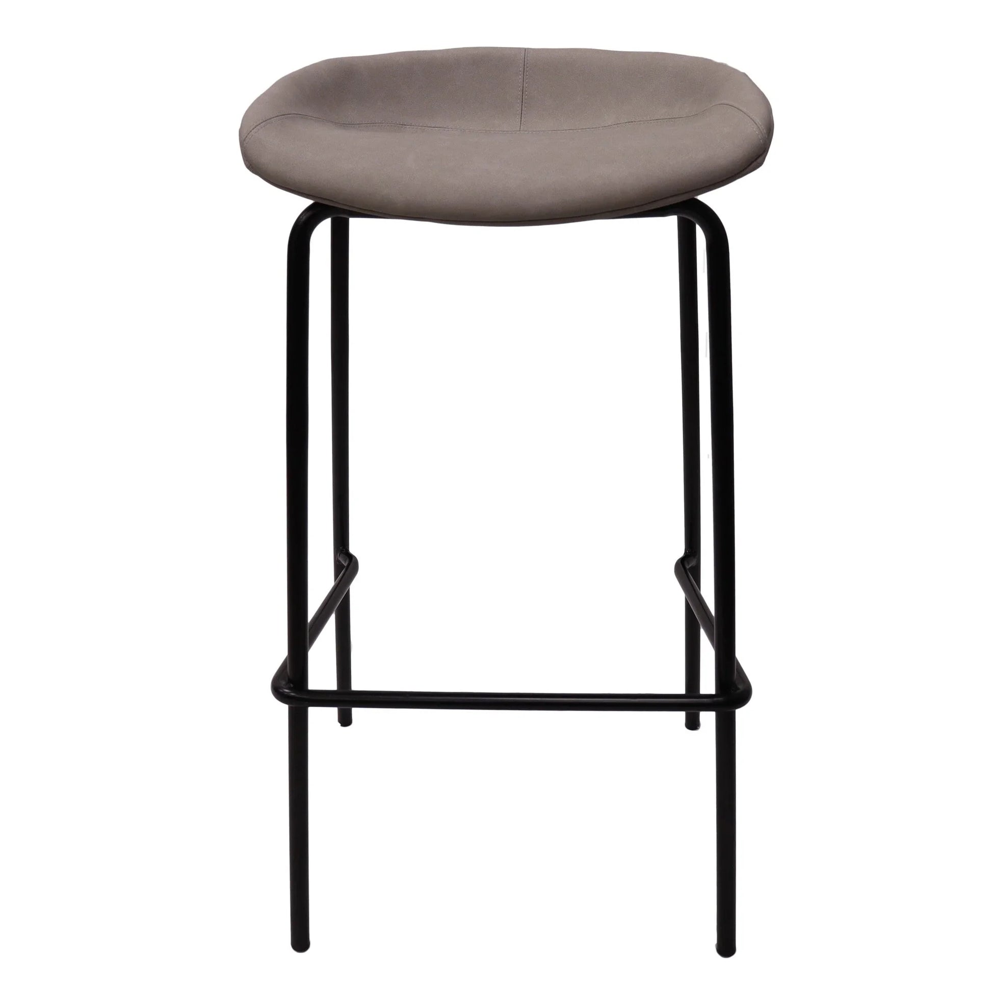 Servos Modern Barstool with Upholstered Leather Seat and Powder Coated Iron Frame Set of 2 - Elax Furniture