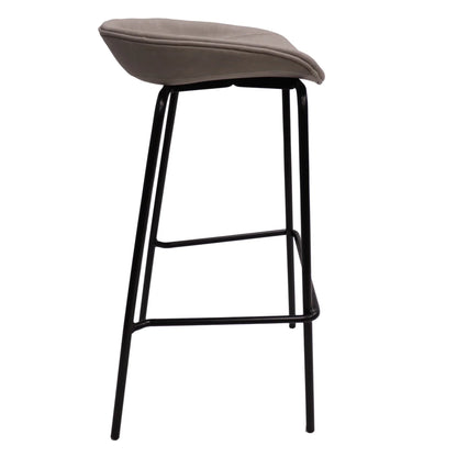 Servos Modern Barstool with Upholstered Leather Seat and Powder Coated Iron Frame Set of 2 - Elax Furniture