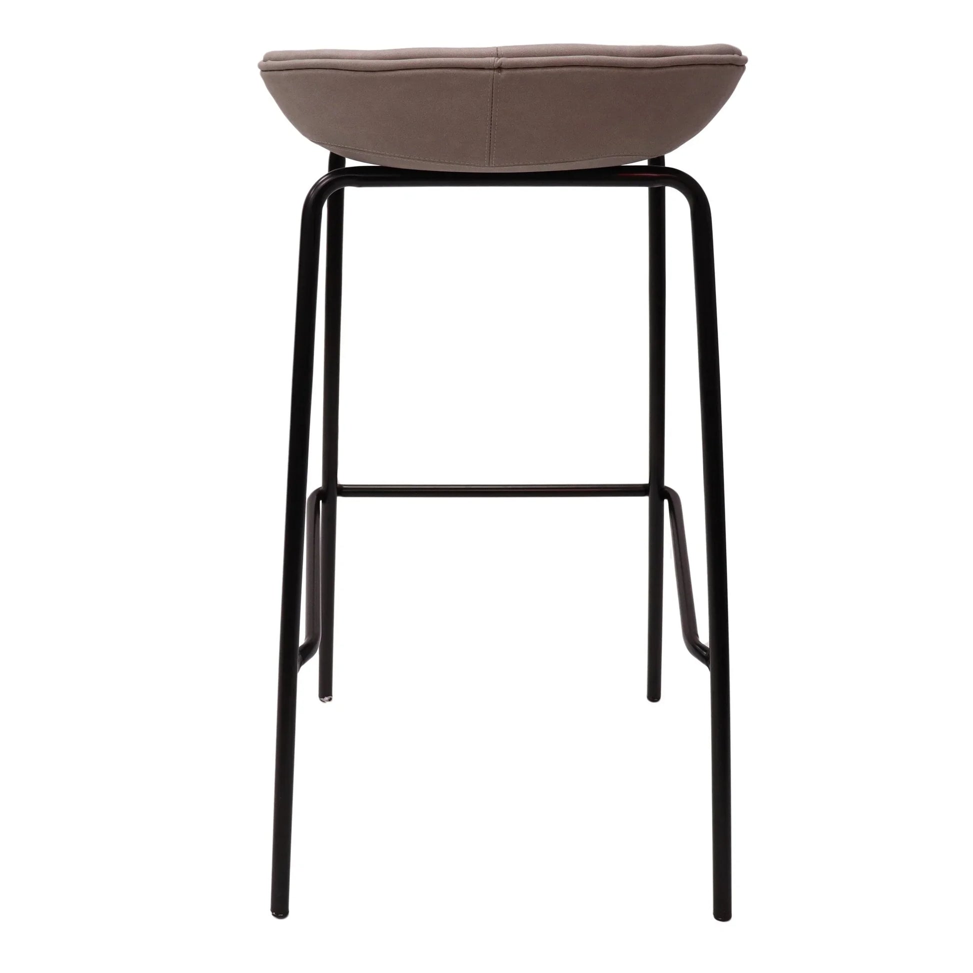 Servos Modern Barstool with Upholstered Leather Seat and Powder Coated Iron Frame Set of 2 - Elax Furniture