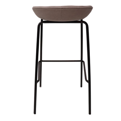 Servos Modern Barstool with Upholstered Leather Seat and Powder Coated Iron Frame Set of 2 - Elax Furniture