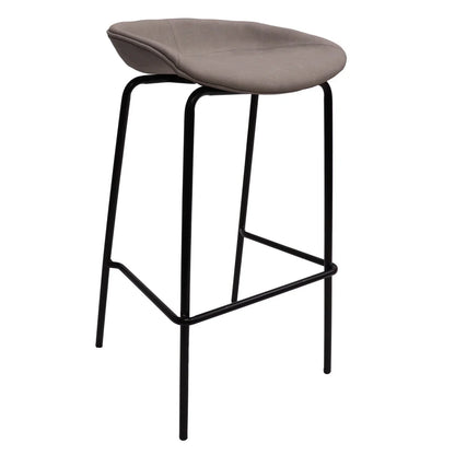 Servos Modern Barstool with Upholstered Faux Leather Seat and Powder Coated Iron Frame - Elax Furniture