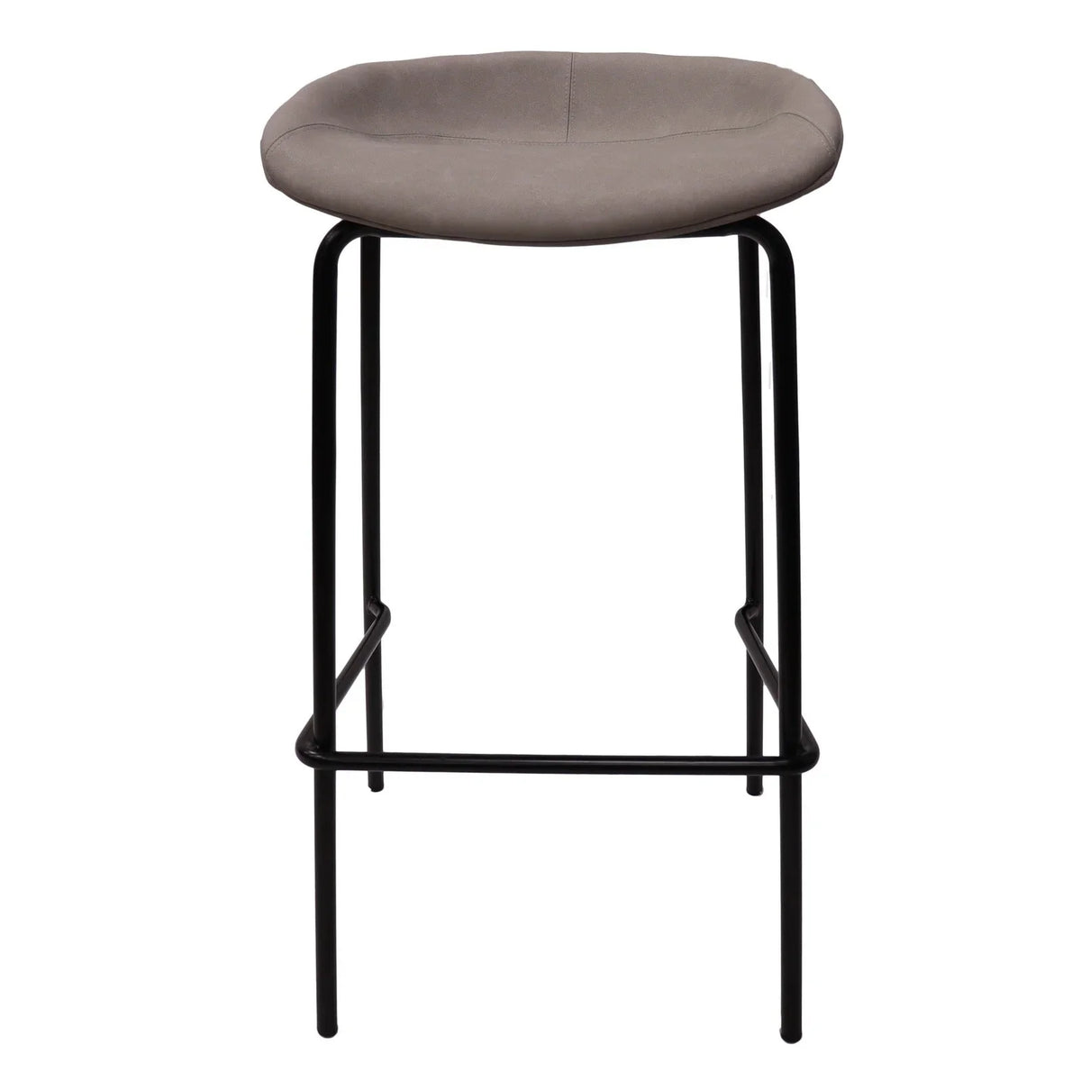 Servos Modern Barstool with Upholstered Faux Leather Seat and Powder Coated Iron Frame - Elax Furniture