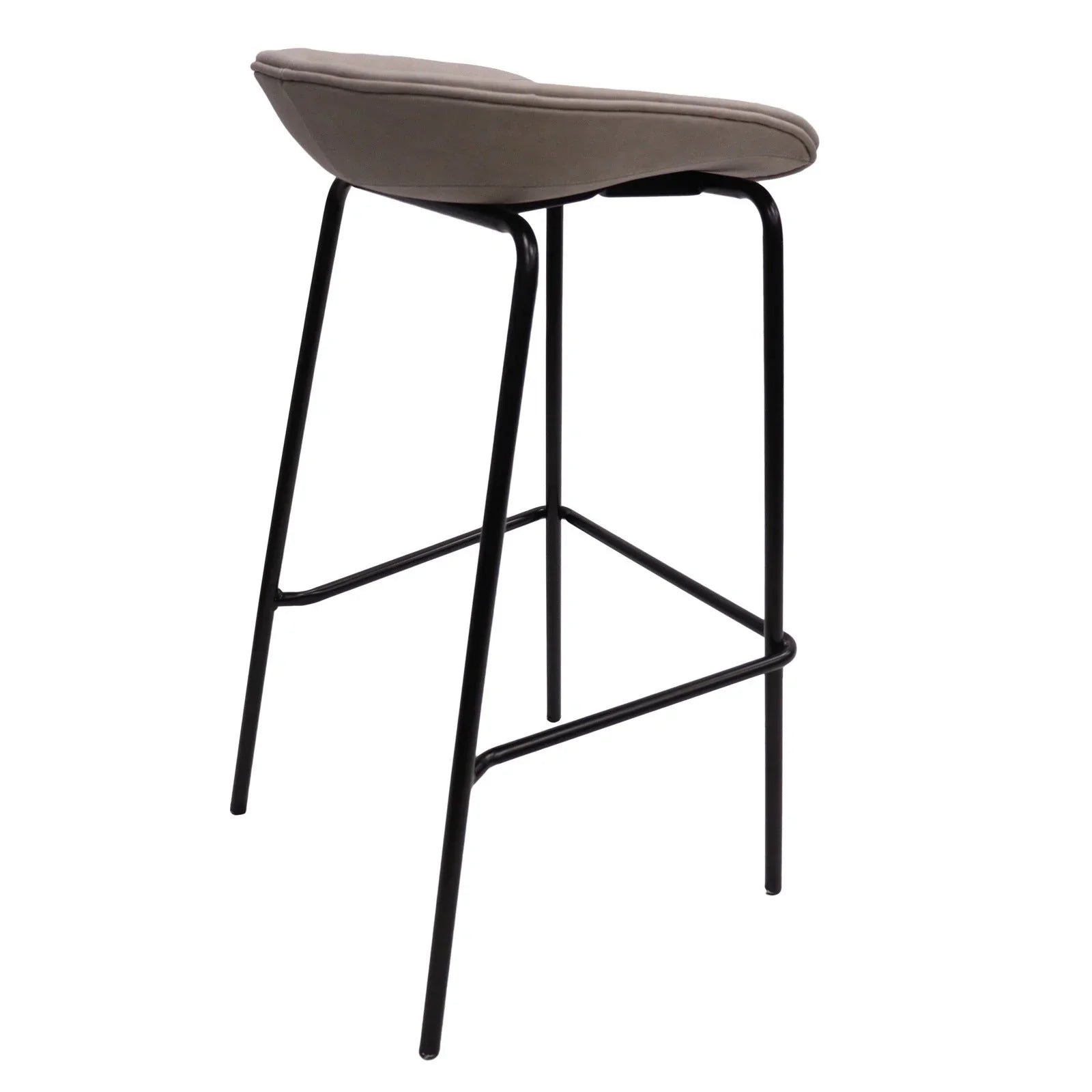 Servos Modern Barstool with Upholstered Faux Leather Seat and Powder Coated Iron Frame - Elax Furniture