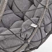 Summit Outdoor Single Person Egg Swing Chair in Grey Steel Frame With Removable Cushions - Elax Furniture