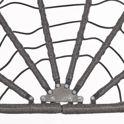 Summit Outdoor Single Person Egg Swing Chair in Grey Steel Frame With Removable Cushions - Elax Furniture