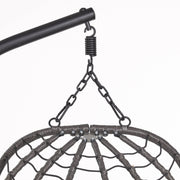 Summit Outdoor Single Person Egg Swing Chair in Grey Steel Frame With Removable Cushions - Elax Furniture