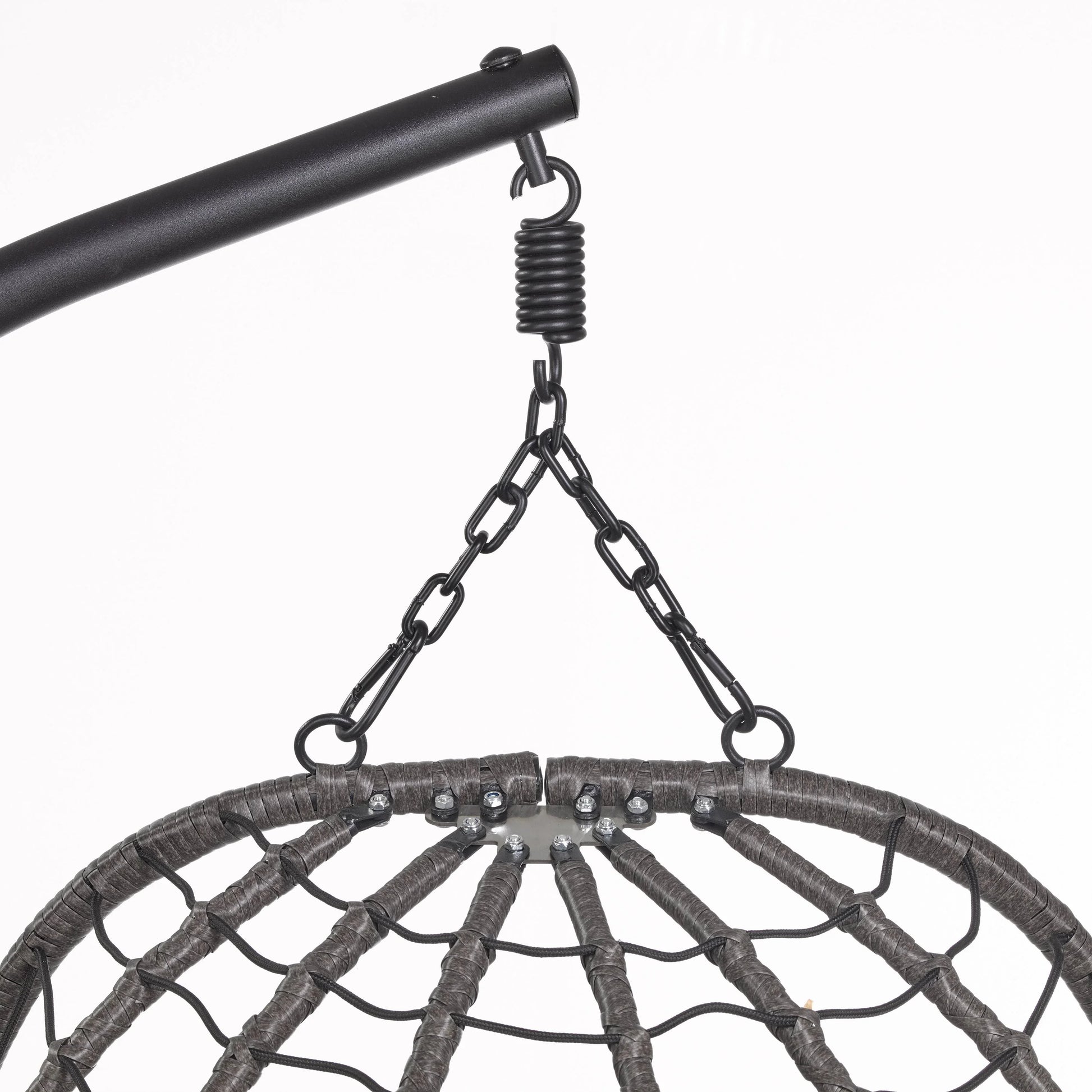 Summit Outdoor Single Person Egg Swing Chair in Grey Steel Frame With Removable Cushions - Elax Furniture