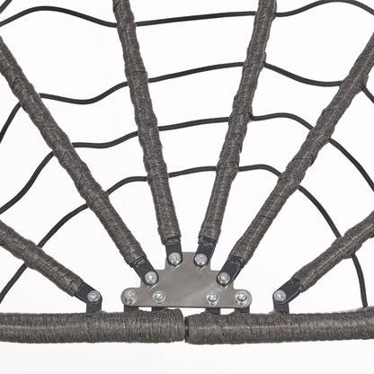 Summit Outdoor Single Person Egg Swing Chair in Grey Steel Frame With Removable Cushions - Elax Furniture