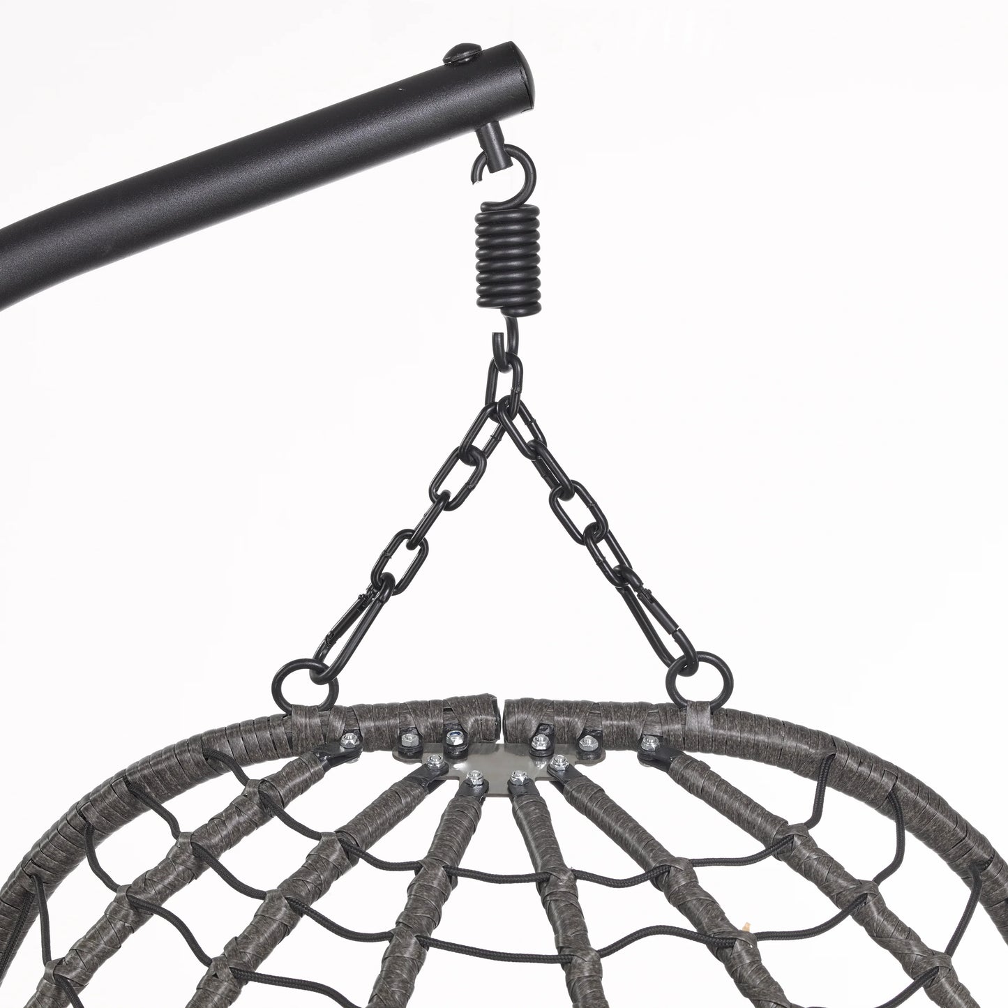 Summit Outdoor Single Person Egg Swing Chair in Grey Steel Frame With Removable Cushions - Elax Furniture