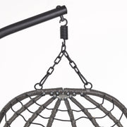 Summit Outdoor Single Person Egg Swing Chair in Grey Steel Frame With Removable Cushions - Elax Furniture