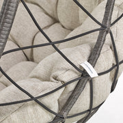 Summit Outdoor Single Person Egg Swing Chair in Grey Steel Frame With Removable Cushions - Elax Furniture