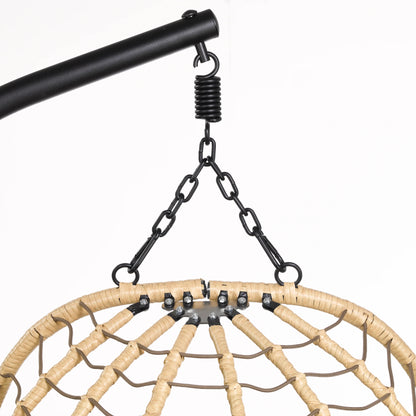 Summit Outdoor Single Person Egg Swing Chair in Grey Steel Frame With Removable Cushions - Elax Furniture