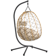 Summit Outdoor Single Person Egg Swing Chair in Grey Steel Frame With Removable Cushions - Elax Furniture