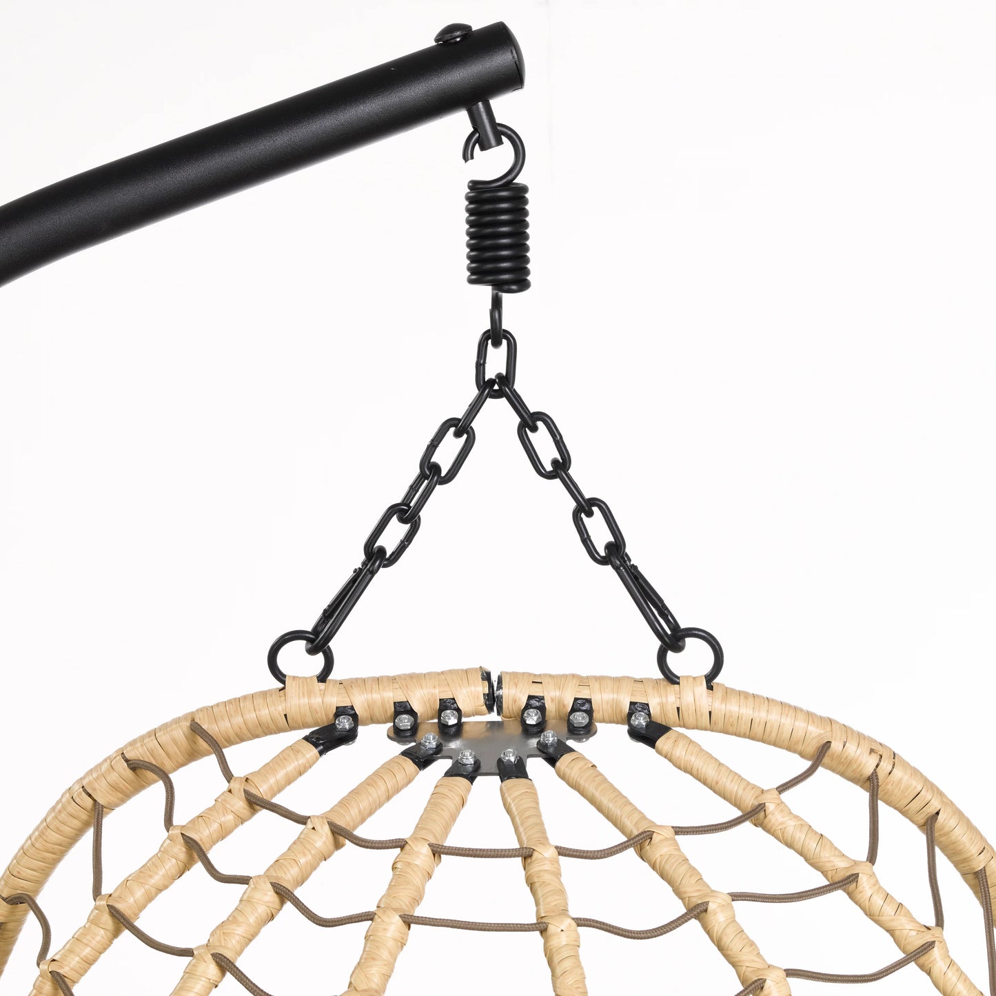 Summit Outdoor Single Person Egg Swing Chair in Grey Steel Frame With Removable Cushions - Elax Furniture